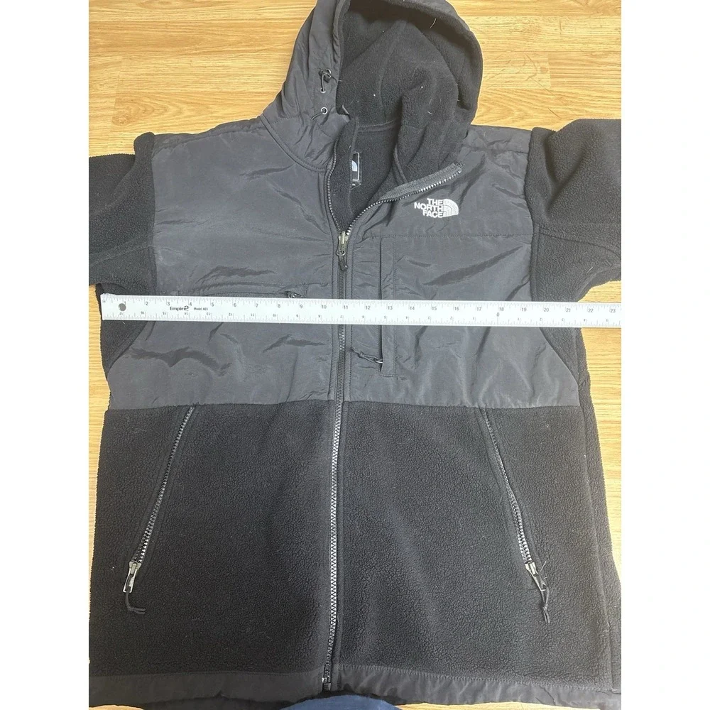 The North Face Denali Hoodie Mens Medium Polartec Black Fleece Full Zip Jacket